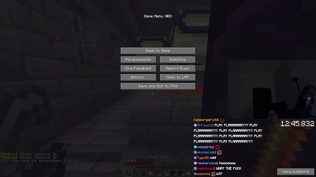 K4yfour hits stronghold portal room on a random blind portal in damageless run