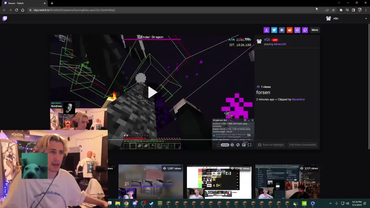 xQc malds at a dono after throwing god seed