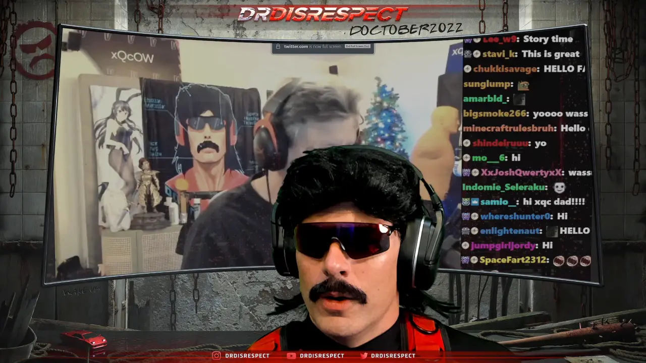 Doc asking about the poster in Xqc background